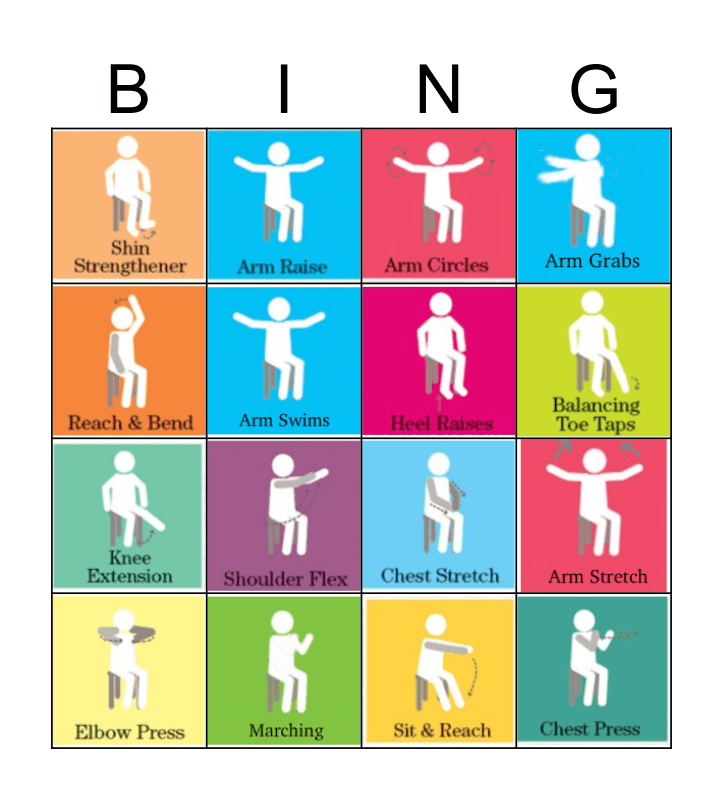 Chair Exercise Bingo Bingo Card