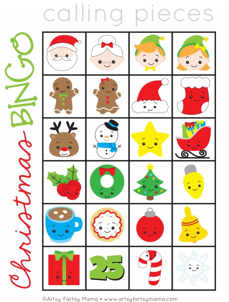 CHRISTMAS BINGO Call Pieces Christmas Bingo Bingo Calls