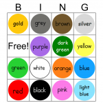 Colour Bingo Card