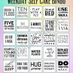 Digital Prints Self Care Bingo Premade Bingo Cards Etsy