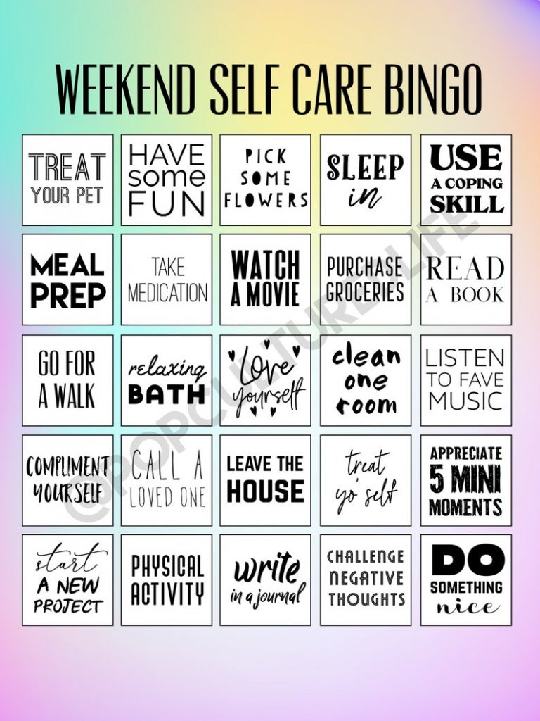 Digital Prints Self Care Bingo Premade Bingo Cards Etsy