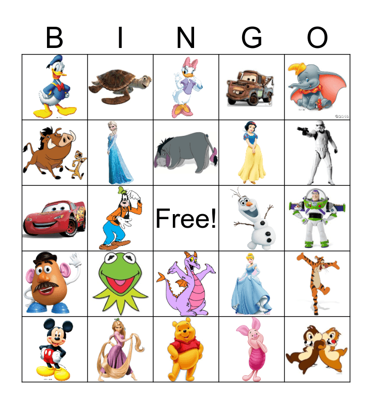 Disney Bingo Card Disney Bingo Card