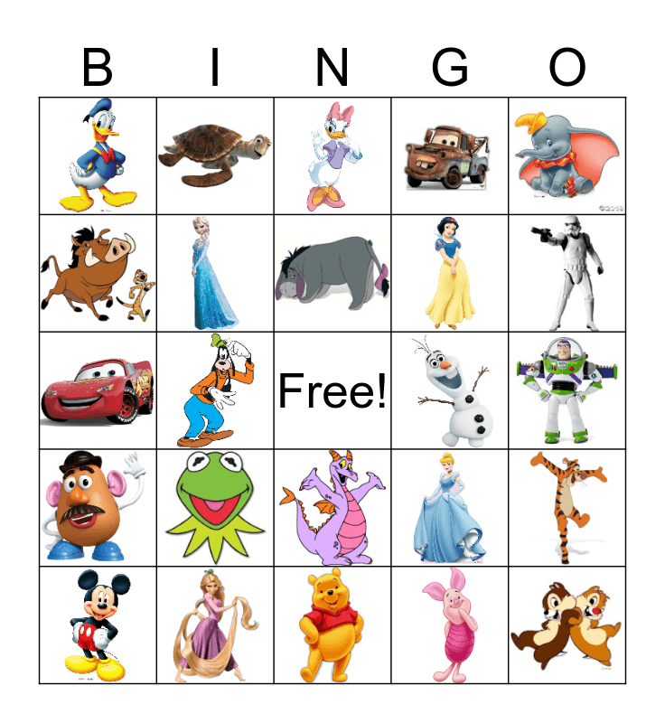 Disney Bingo Card