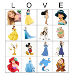 Disney Princess Bingo Card