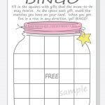 DIY Mason Jar Baby Shower Bingo Printable Cards With Pink