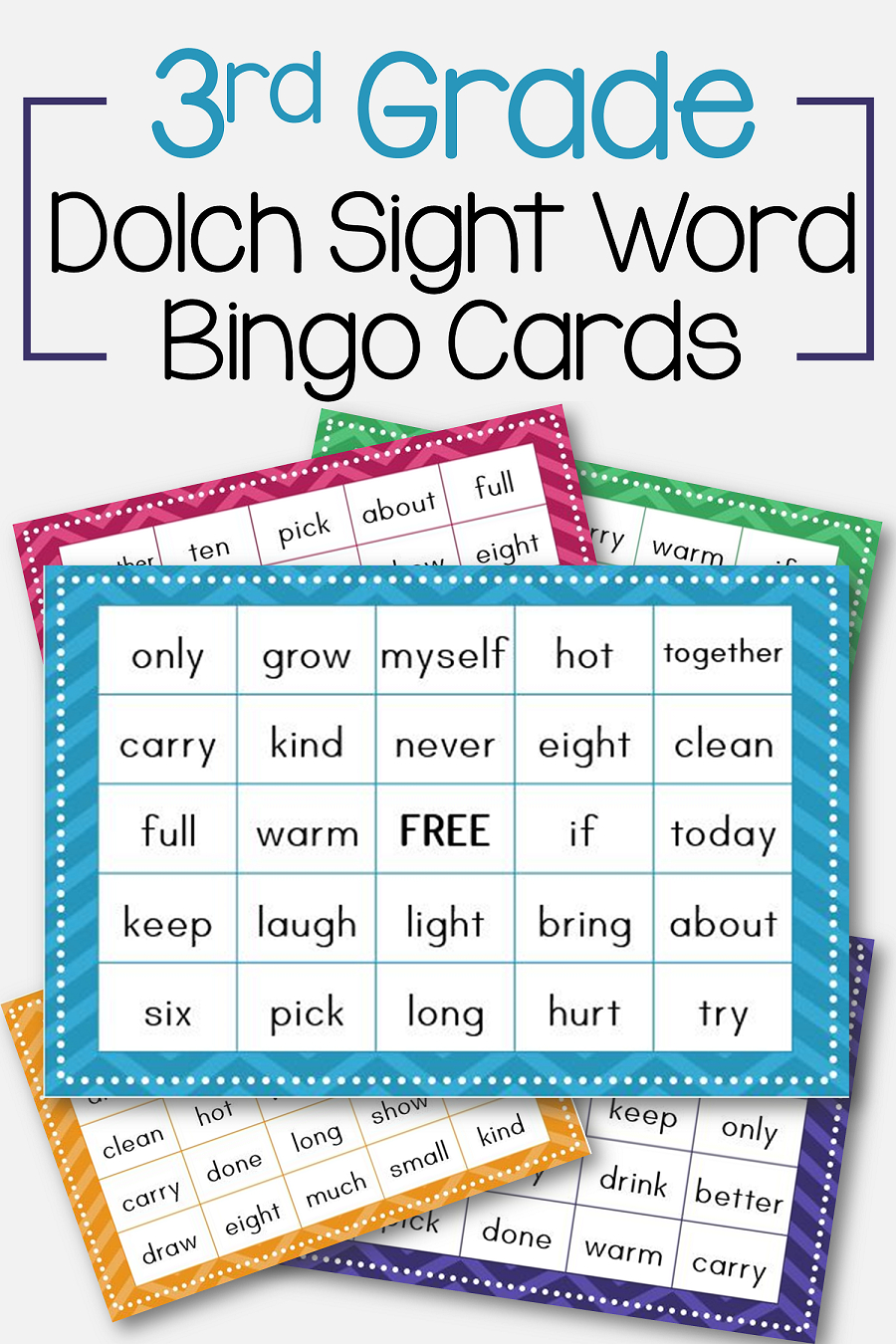 Dolch Bingo Cards Printable Printable Bingo Cards