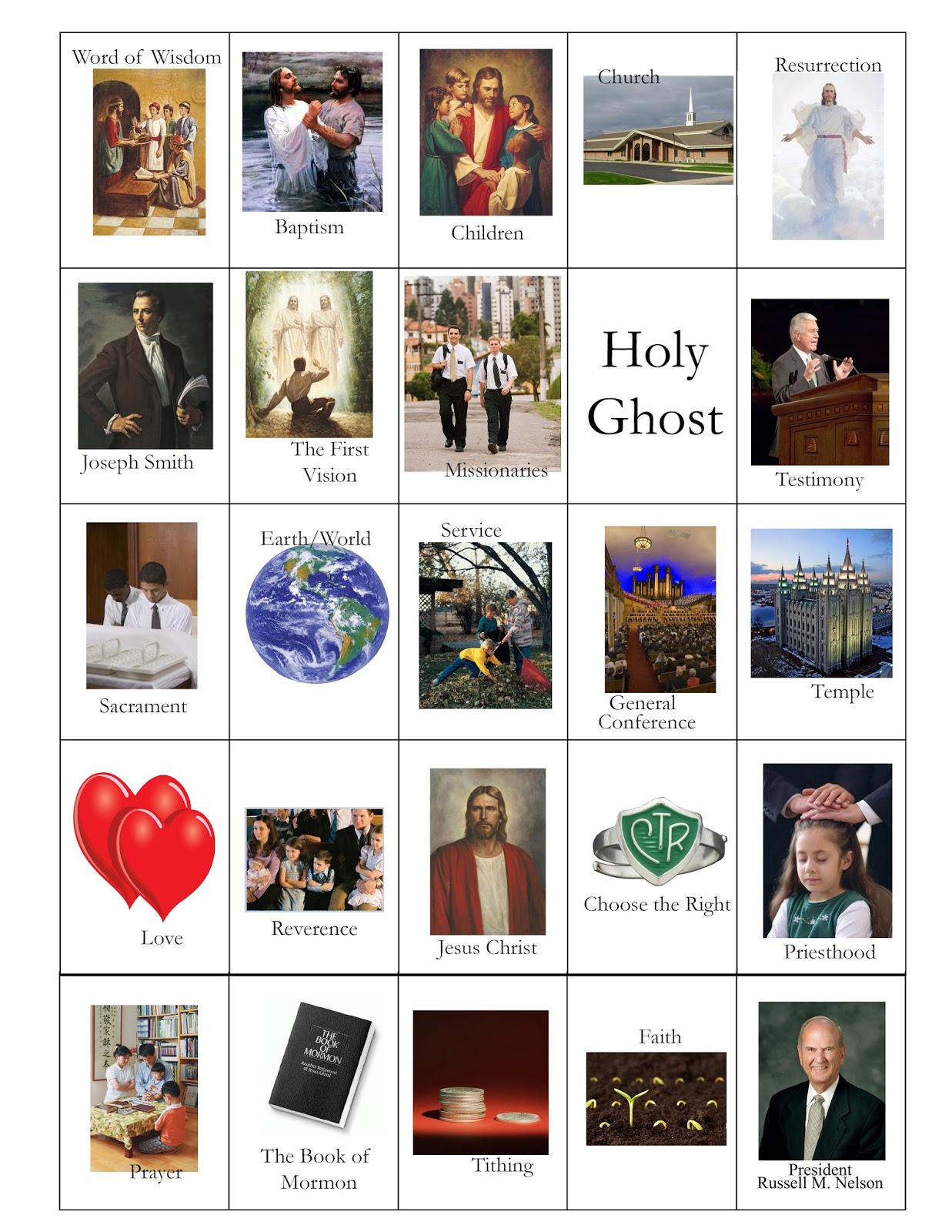 Doodlecraft LDS General Conference Bingo Cards Free 