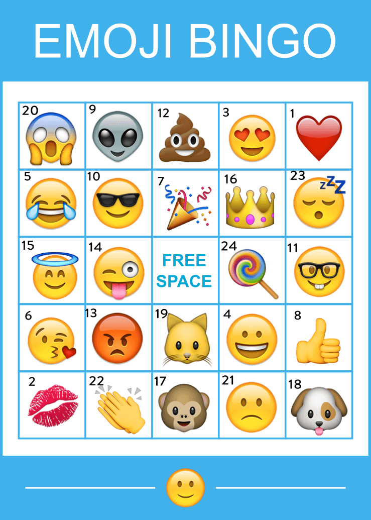 Download This Free Fantastic Printable Emoji Bingo Game 