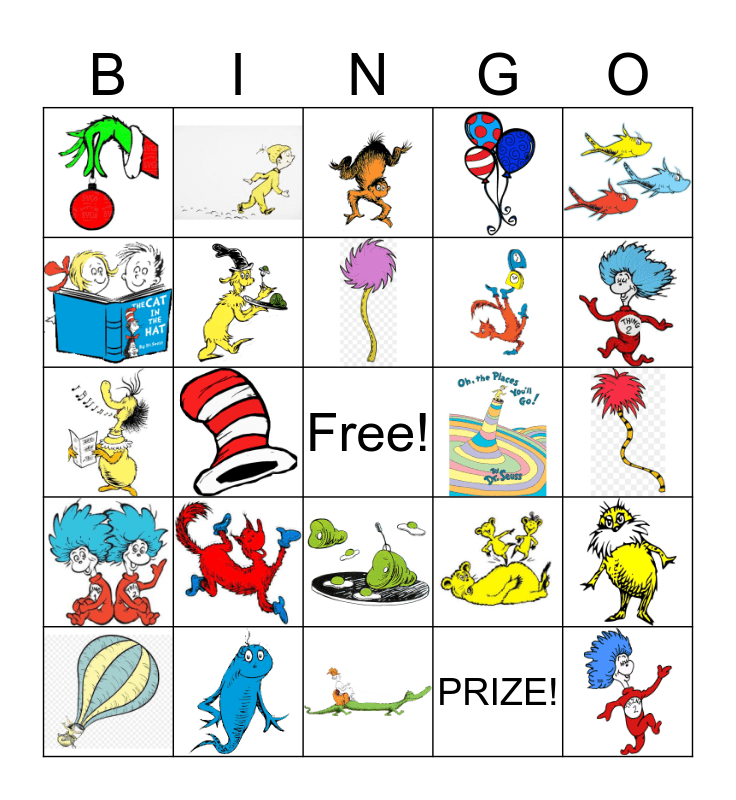 Dr Seuss Bingo Card