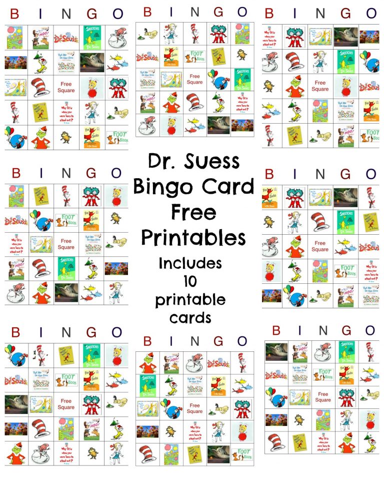 Dr Seuss Bingo Game Free Printable Birthday Board