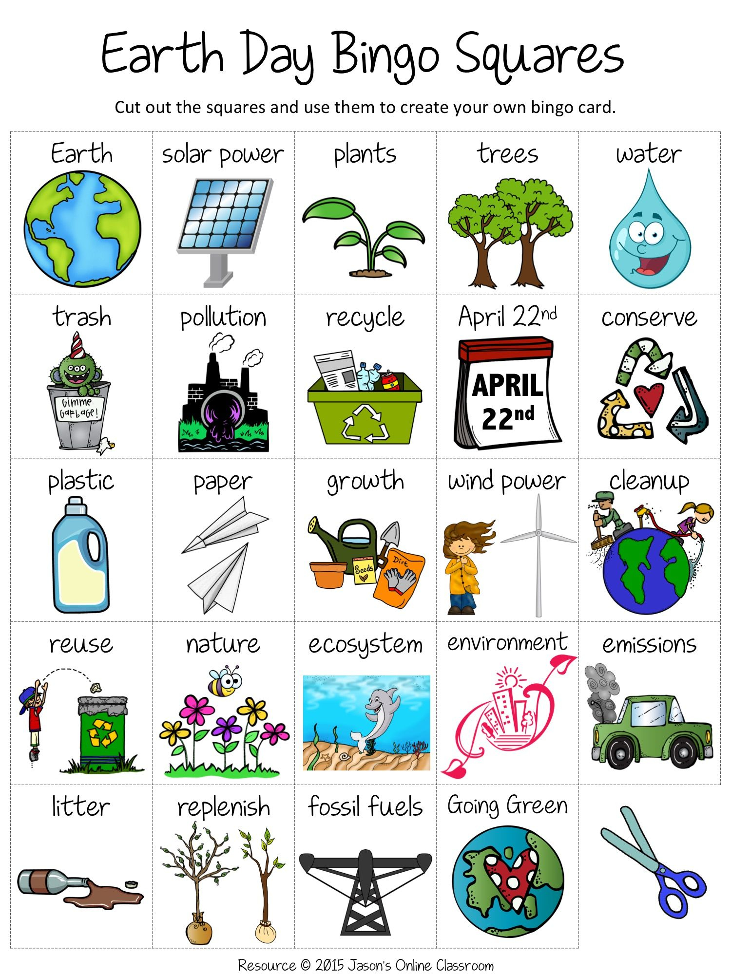 Earth Day Bingo Earth Day Earth Day Crafts Earth Day 
