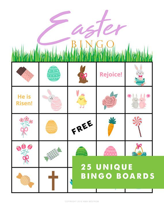 Easter BINGO Game DIY Printable PDF Easter Bingo 