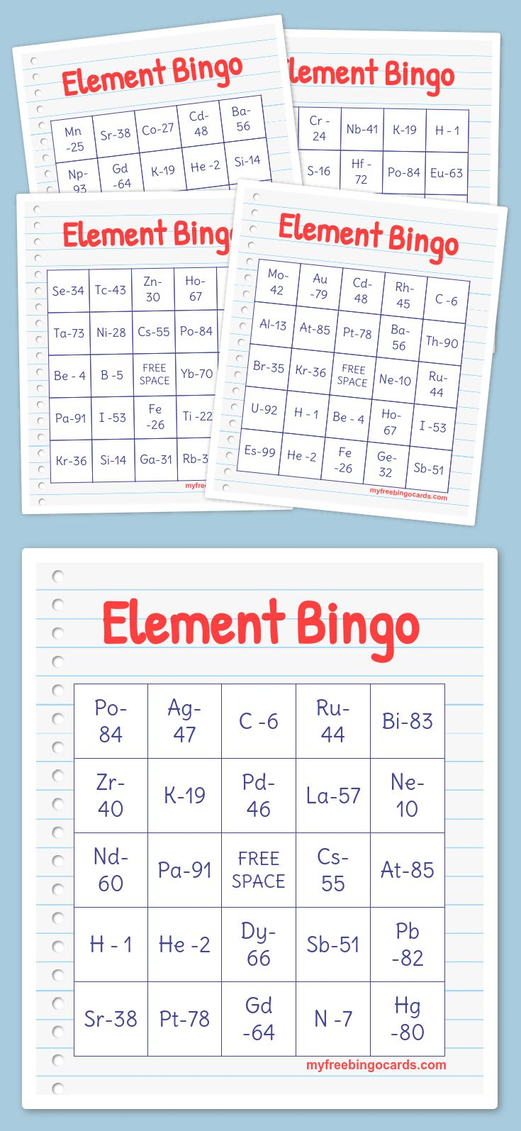 Element Bingo Free Printable Bingo Cards Bingo Free 