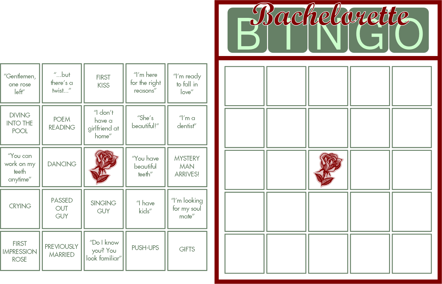 Embellish free Printable New Bachelorette Bingo Cards