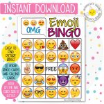 Emoji Printable Bingo Cards 20 Different Cards Instant