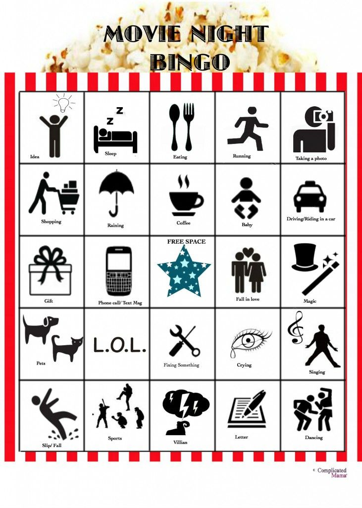 Family Movie Night Bingo With FREE Printable Bingo Game 