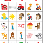 Farm Animal Birthday Party Game Barnyard BINGO Cards For