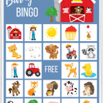 Farm Animal Birthday Party Game Barnyard BINGO Cards For