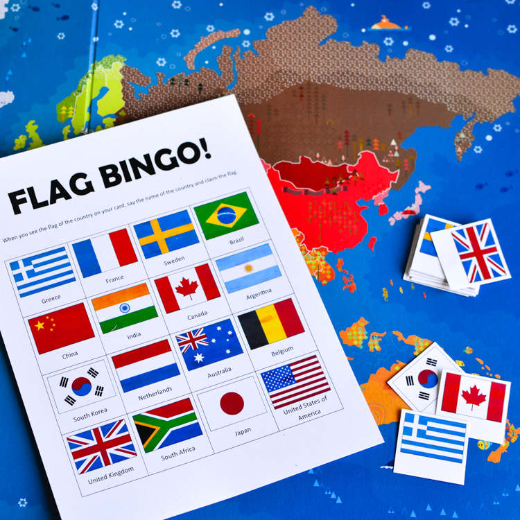 Flags Of The World Bingo Printable Game For Kids 