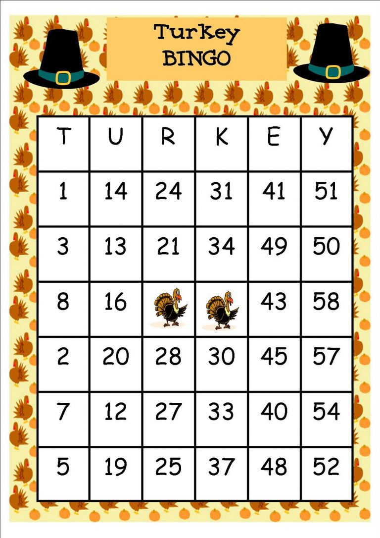 Fleur De Lemoine TURKEY BINGO