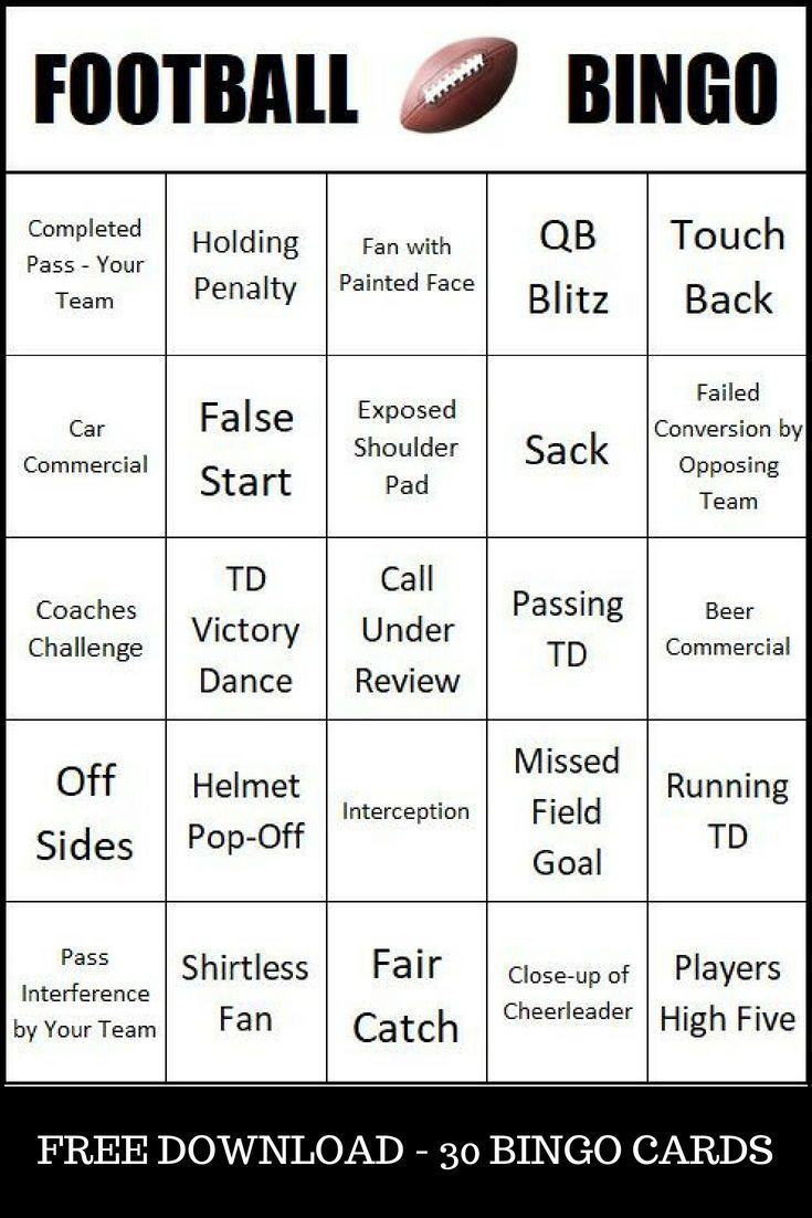 FOOTBALL BINGO Compleanno Tema Sport FOOTBALL BINGO Compleanno Tema Sport