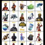 Fortnite Bingo Cards 12 Unique Cards With EXTRA LARGE