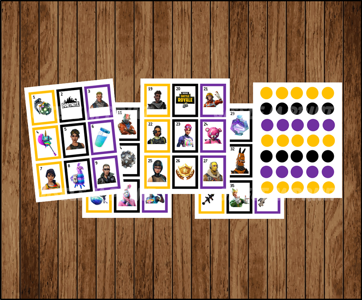 FORTNITE Bingo Game 30 Cards Instant Download Printable 