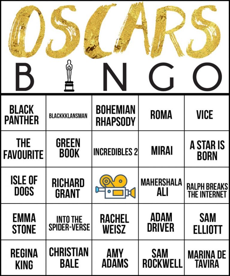 Free 2019 Printable Oscars Bingo Cards Play Party Plan