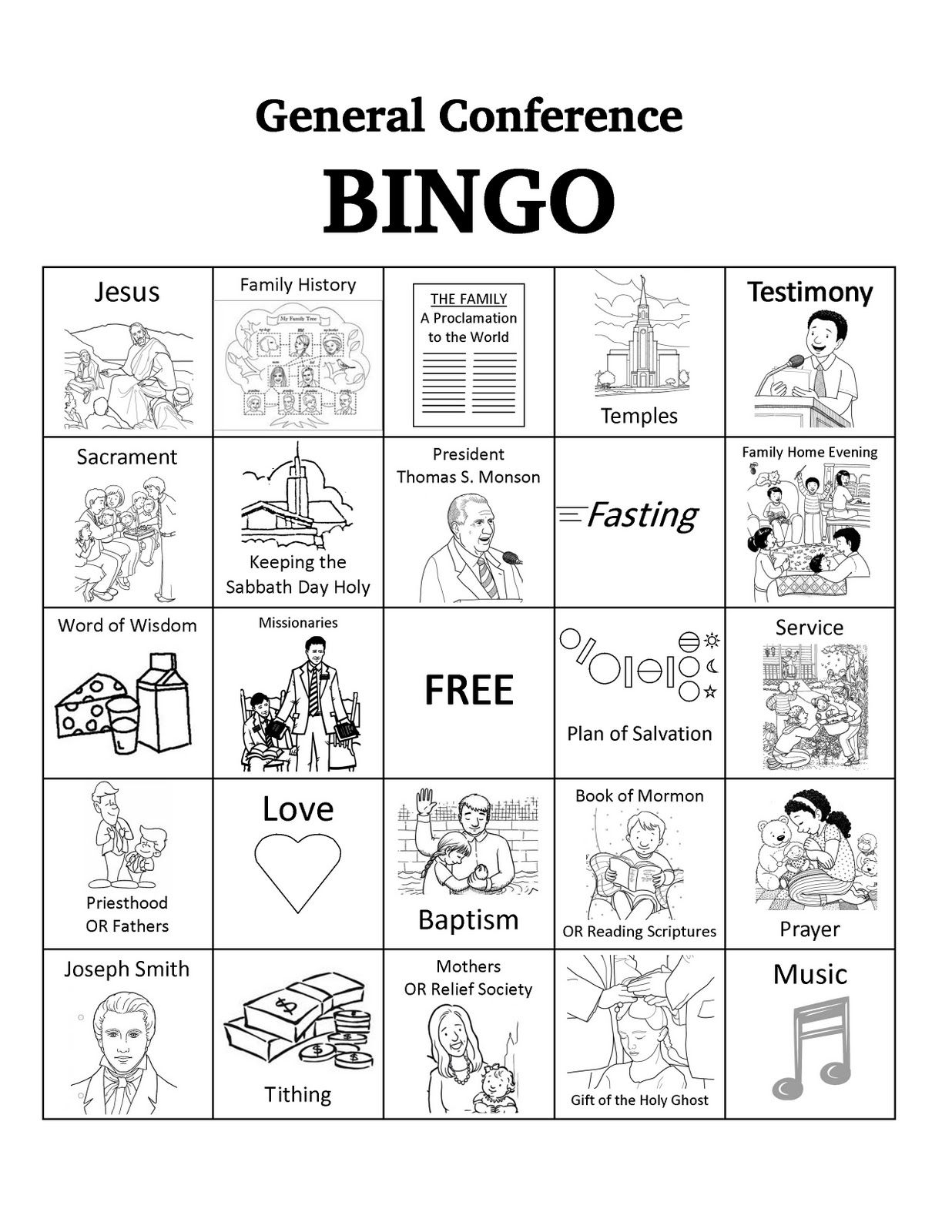 Free Download General Conference BINGO Bits Of 