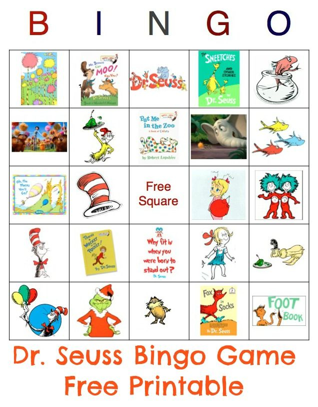 Free Dr Seuss Bingo Printable Includes 10 Game Boards 