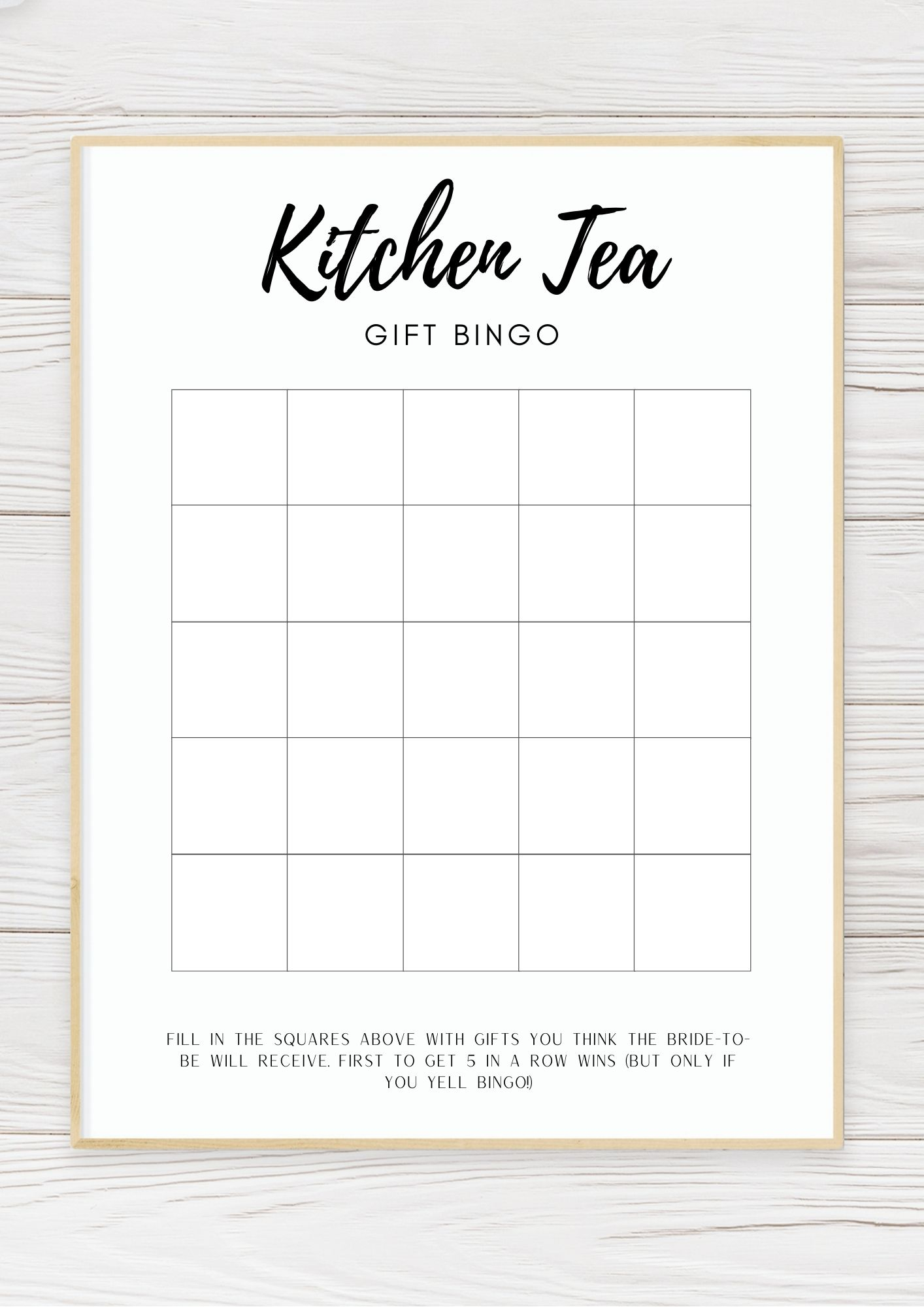 FREE Kitchen Tea Bingo Game Printable