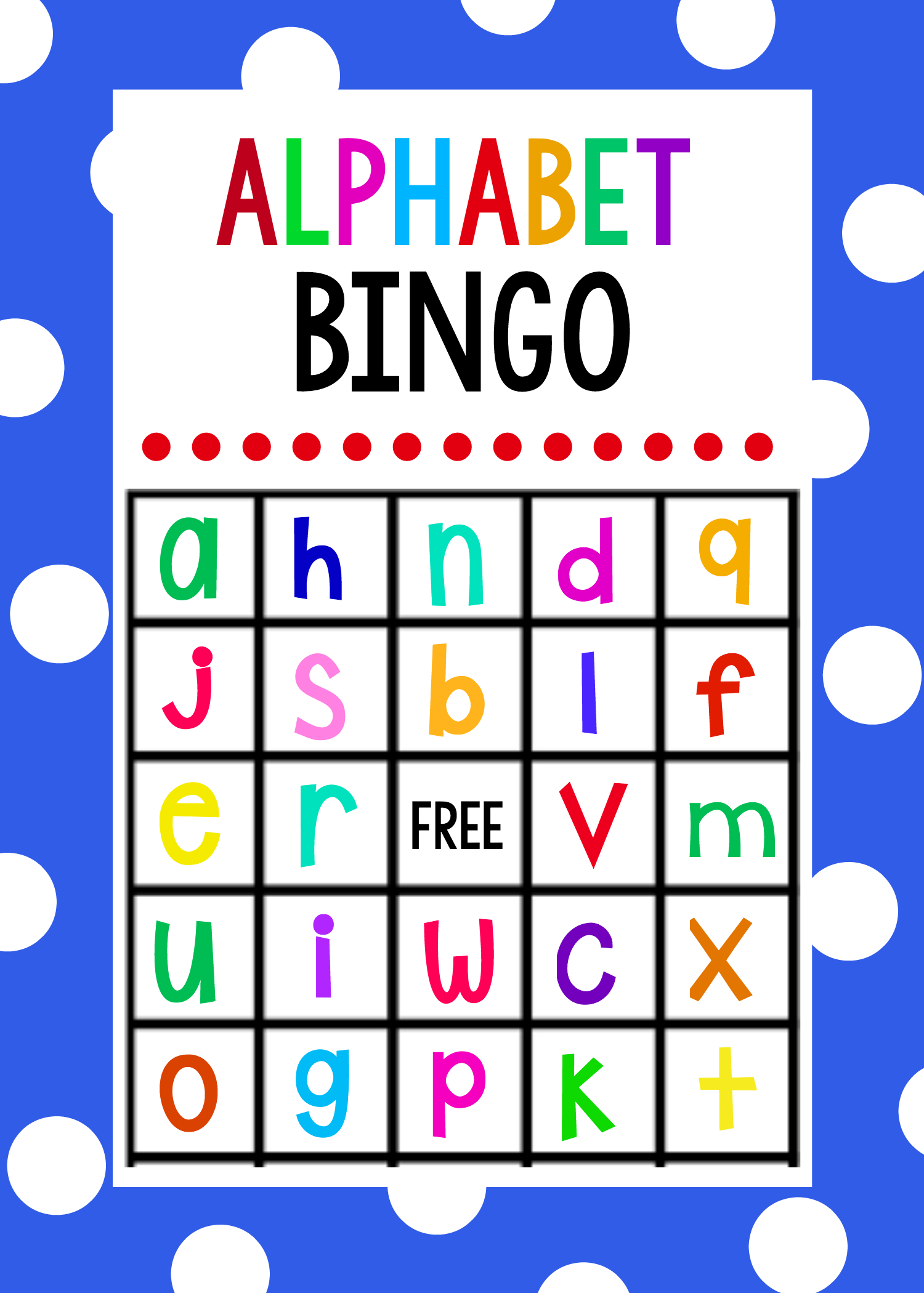 Free Printable Alphabet Bingo Cards Free Printable