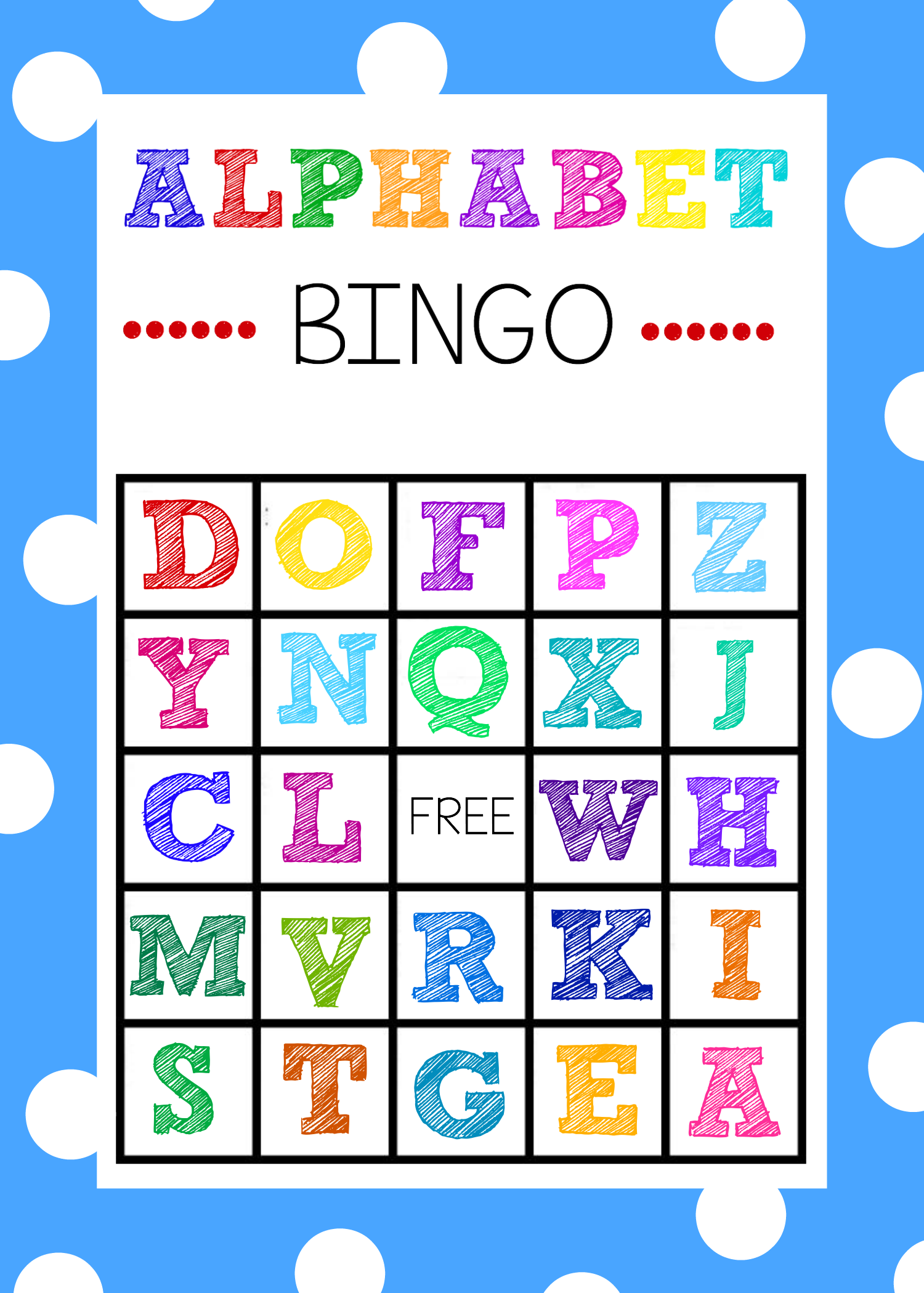 Free Printable Alphabet Bingo Game