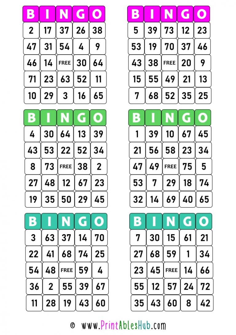 Free Printable Bingo Cards 1 75 PDF With Blank Template 