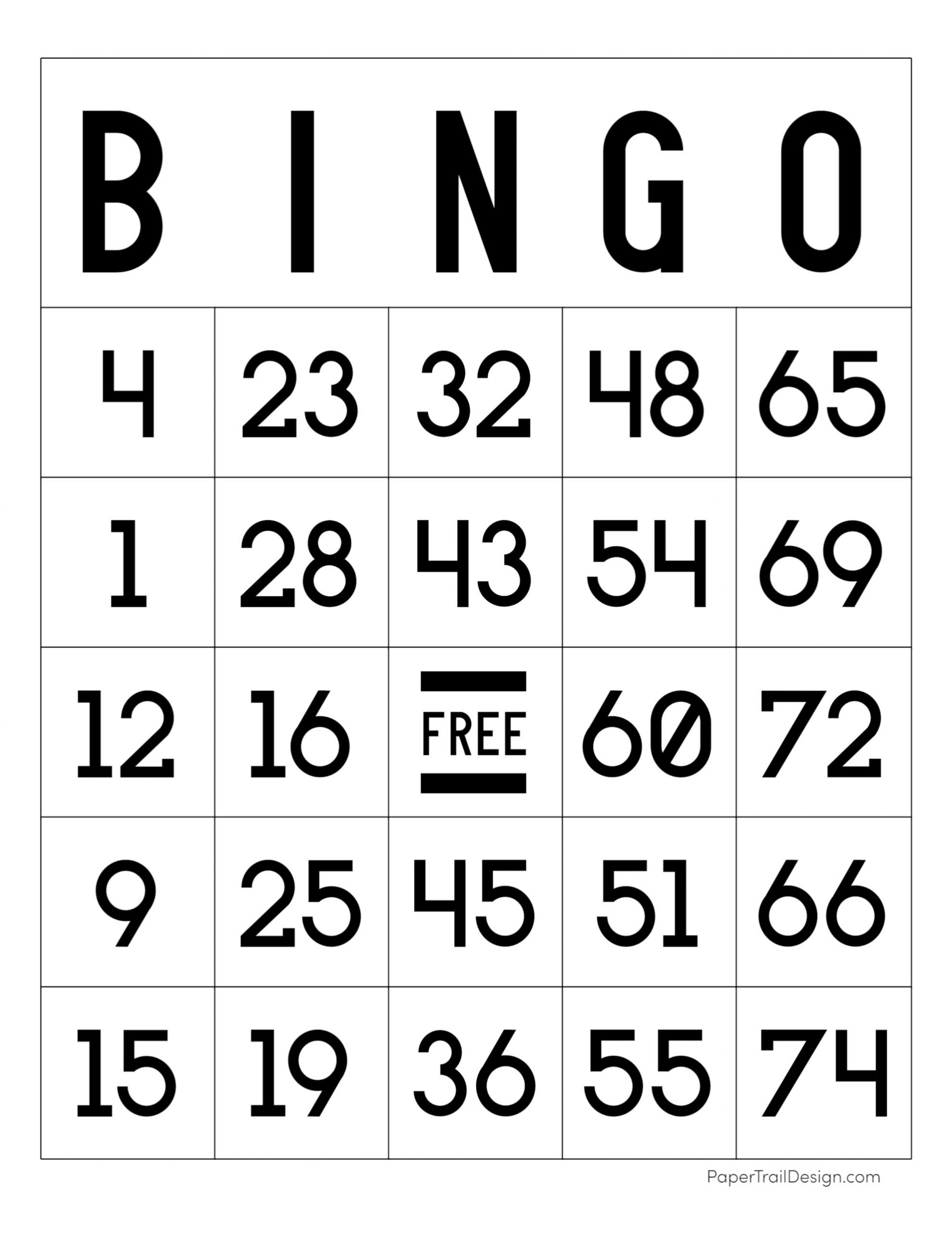 Free Printable Bingo Cards Paper Trail Design