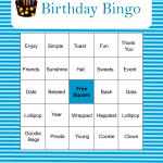 Free Printable Birthday Bingo Game In Blue Color Free