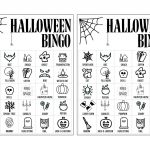 Free Printable Black And White Halloween Bingo Cards