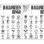 Free Printable Black And White Halloween Bingo Cards