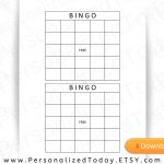 Free Printable Blank Bingo Cards 2 Per Page Printable