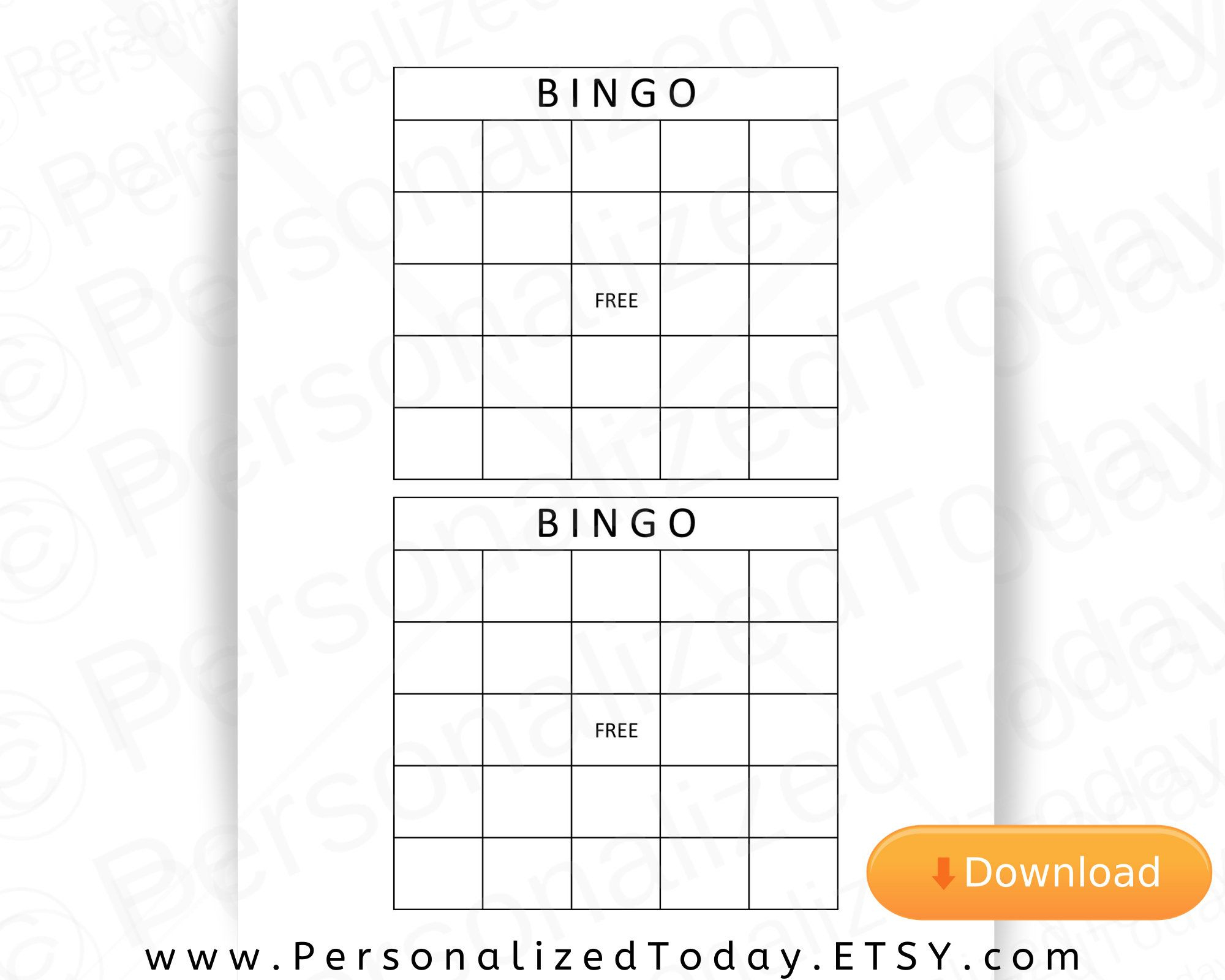 Free Printable Blank Bingo Cards 2 Per Page Printable 