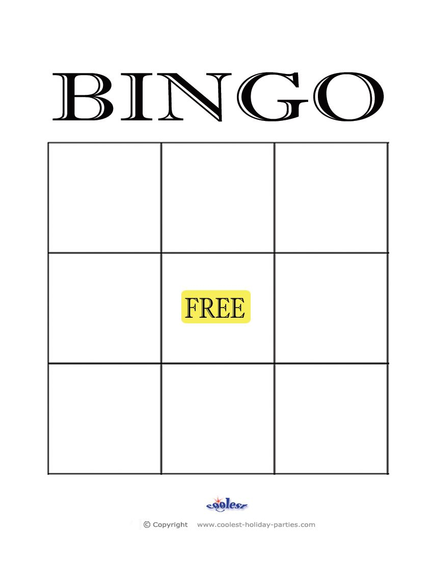 Free Printable Blank Bingo Cards Template Bingo Card 