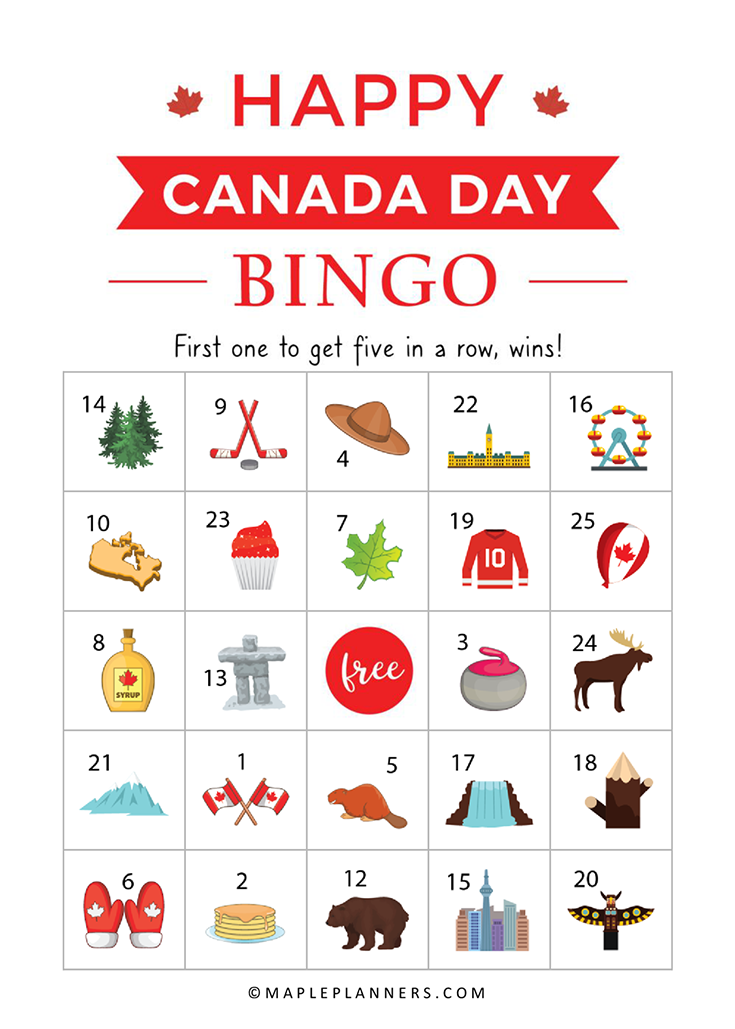 Free Printable Canada Day Bingo Fun Activity For Kids In 