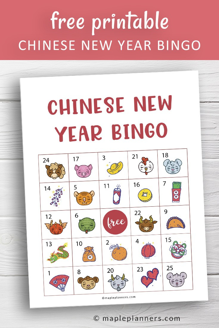 Free Printable Chinese New Years Eve Bingo Fun 