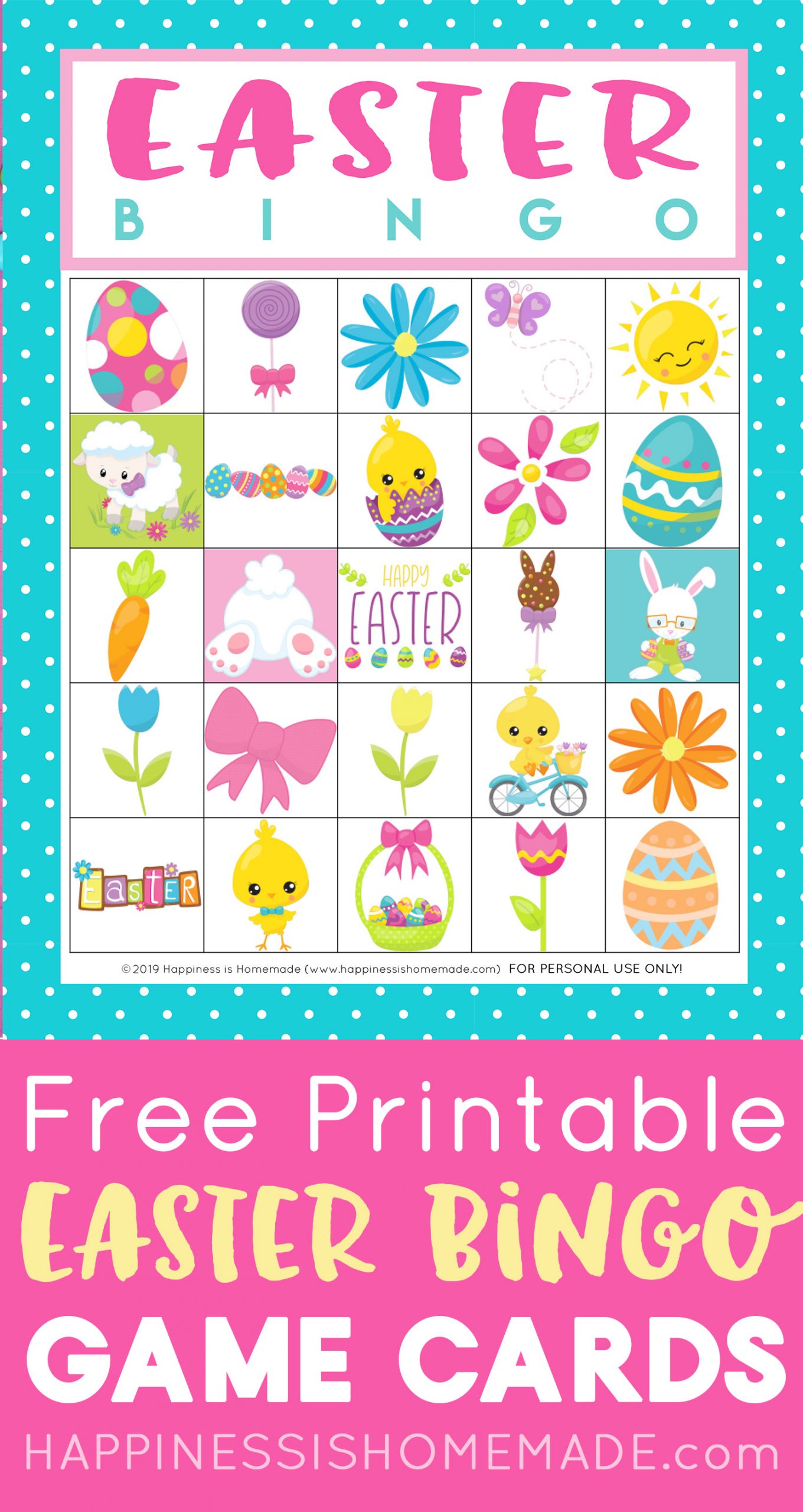 FREE Printable Easter Bingo Game Cards Happiness Is Homemade