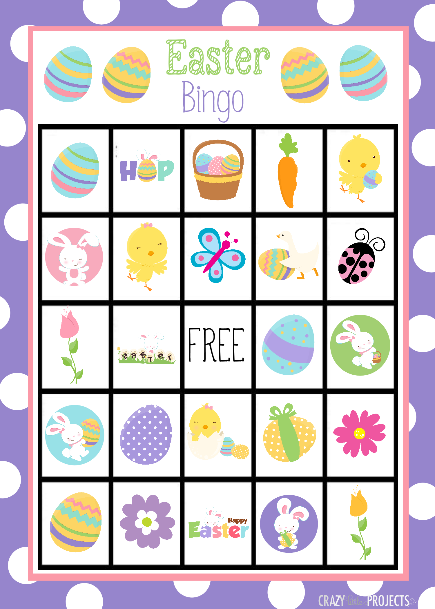 Free Printable Easter Bingo Game Crazy Little Projects