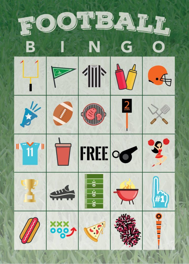 Free Printable Football Bingo Game Football Kids Bingo 