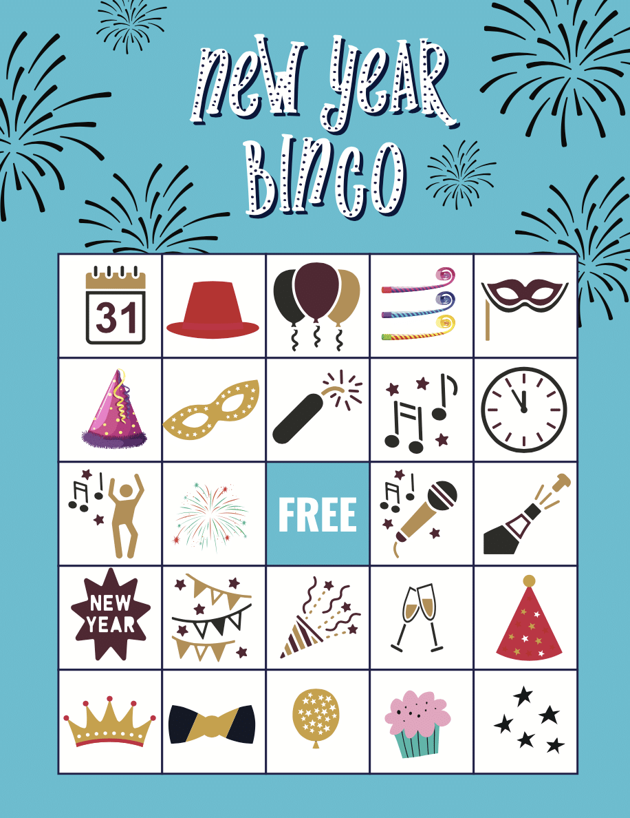 Free Printable New Years Eve Bingo Cards Play Party Plan