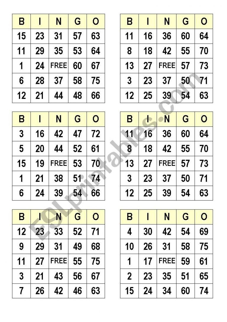 Free Printable Number Bingo Cards 1 100 Printable Bingo
