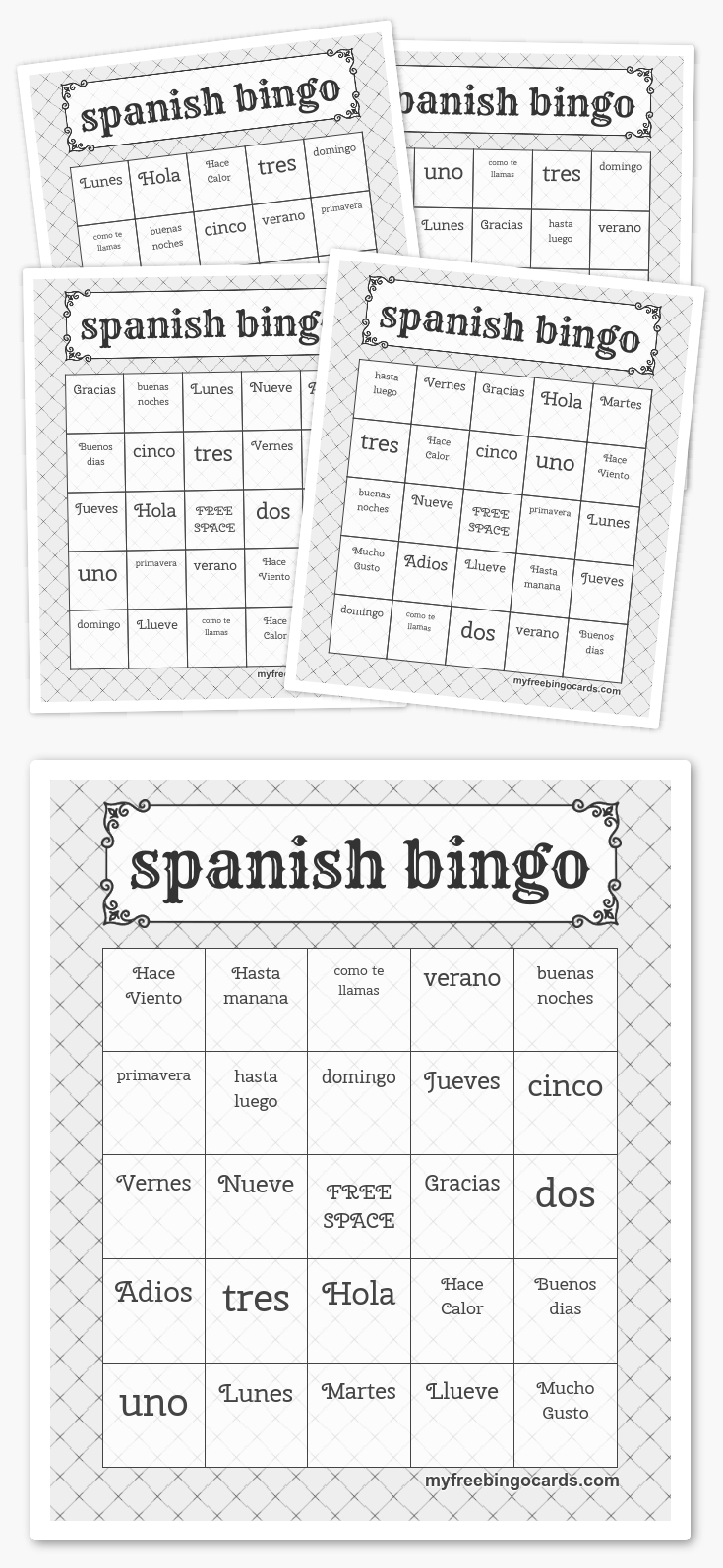 Free Printable Spanish Bingo Cards Free Printable