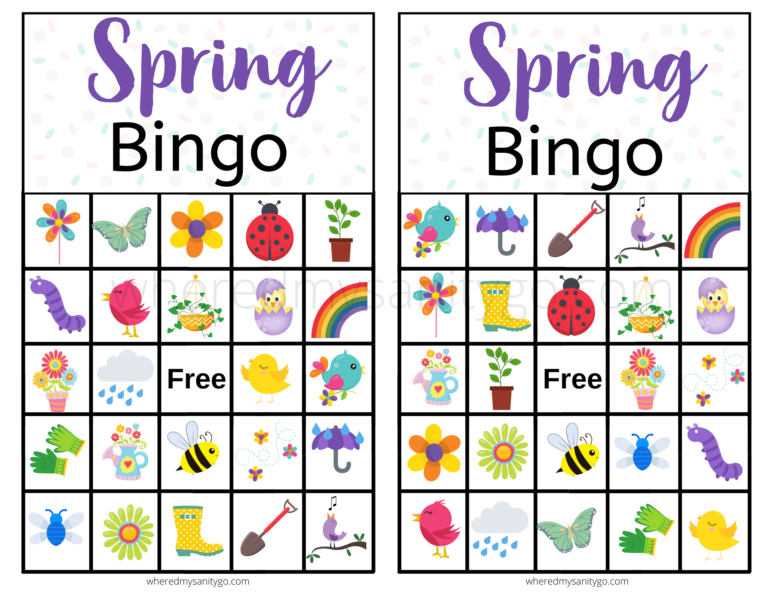 Free Printable Spring Bingo Cards
